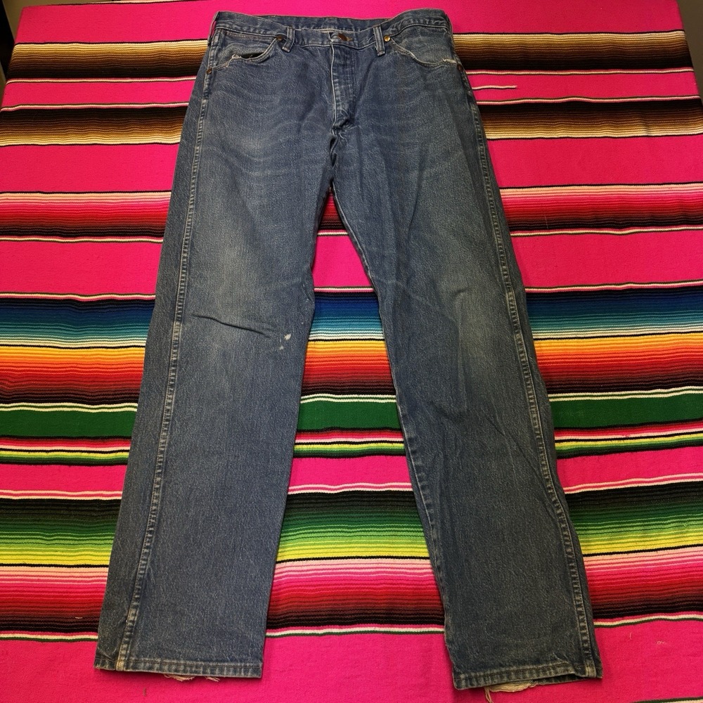 BKE Jake Jeans Men 31 R (31x32) Straight Blue Denim Cowboy Western Thick Stitch